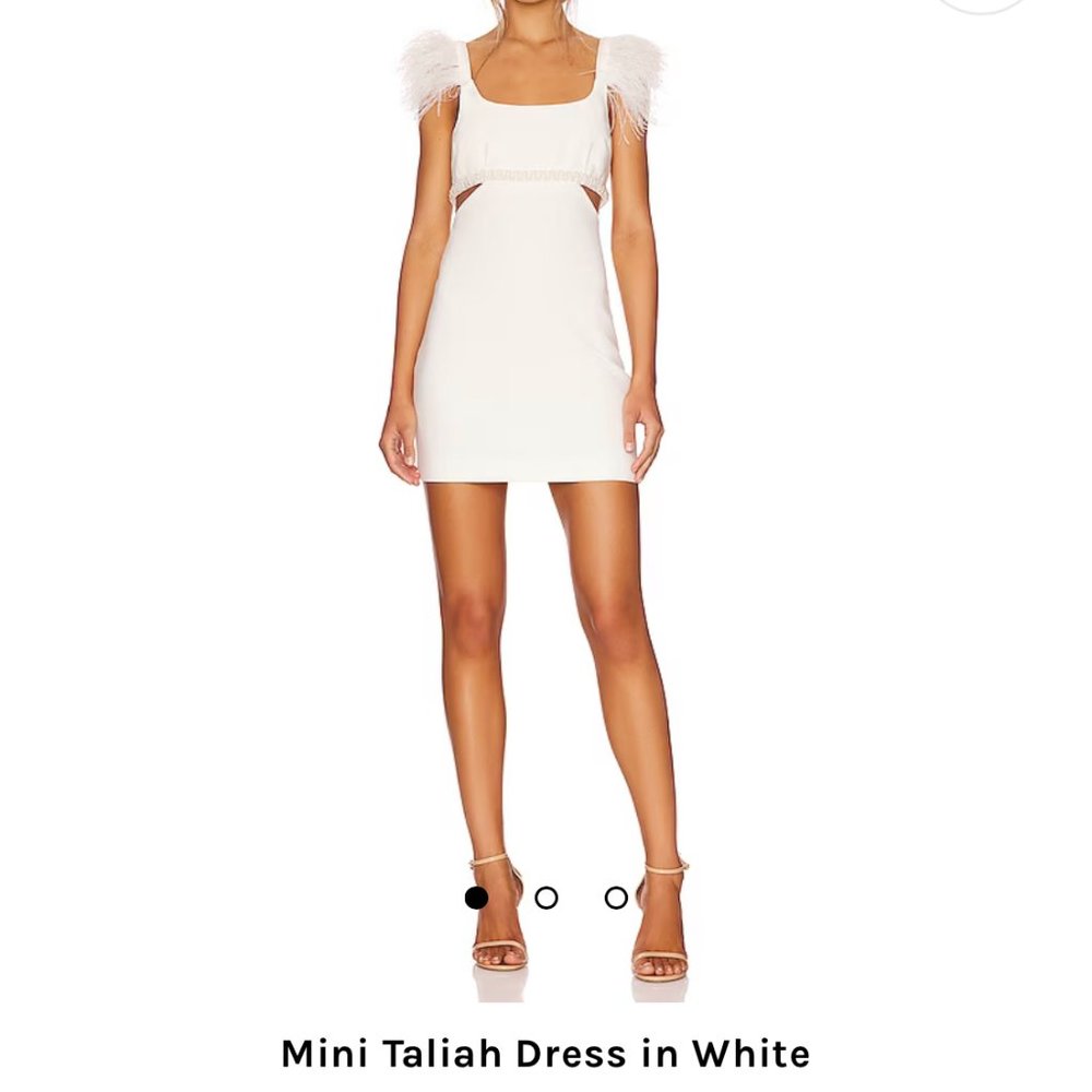 Revolve Likely Mini Taliah Dress in white (size 6)